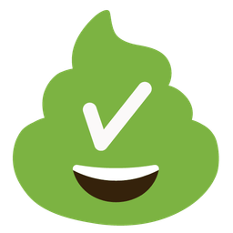 pile of poo and check mark button