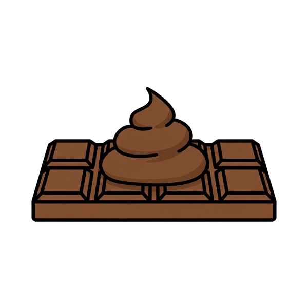 Pile of poo and Chocolate bar