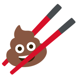 pile of poo and chopsticks
