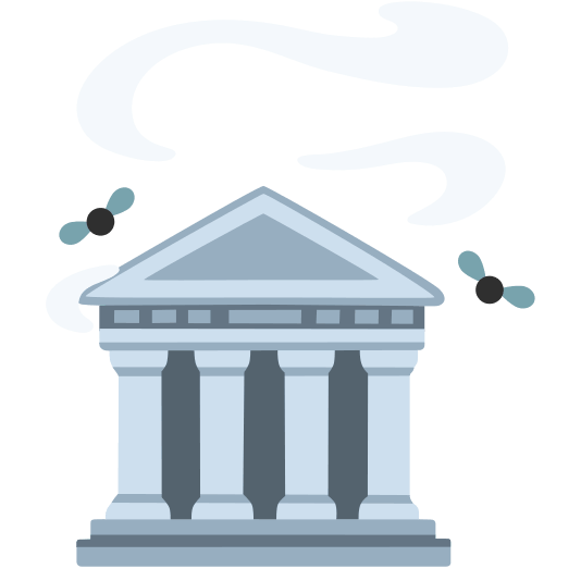 Pile of poo and Classical building