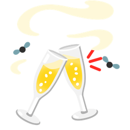 pile of poo and clinking glasses