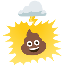pile of poo and cloud with lightning
