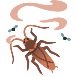 pile of poo and cockroach