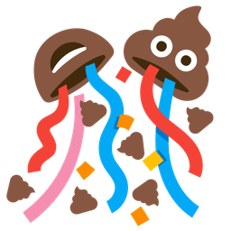 pile of poo and confetti ball