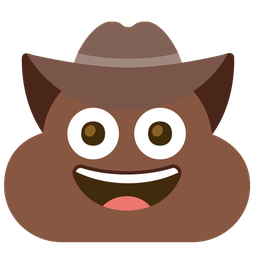 pile of poo and cowboy hat face