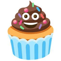 pile of poo and cupcake