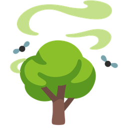 pile of poo and deciduous tree