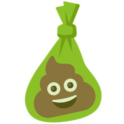 pile of poo and dog face