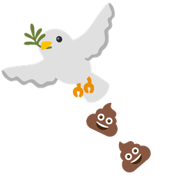 pile of poo and dove