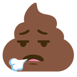 pile of poo and face exhaling
