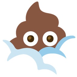 pile of poo and face in clouds
