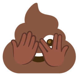 pile of poo and face with peeking eye