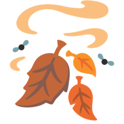 pile of poo and fallen leaf