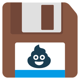 pile of poo and floppy disk
