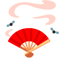 pile of poo and folding hand fan