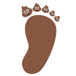 pile of poo and footprints