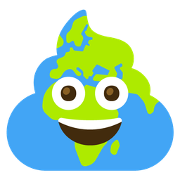 pile of poo and globe showing Europe-Africa