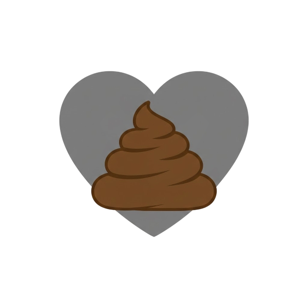 Pile of poo and Grey heart