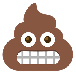 pile of poo and grimacing face