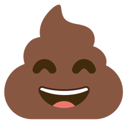 Pile of poo and Grinning face with smiling eyes