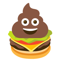 pile of poo and hamburger