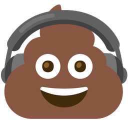 pile of poo and headphone