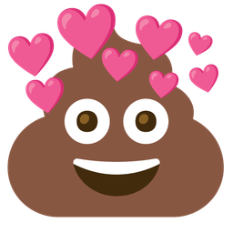 pile of poo and heart with arrow