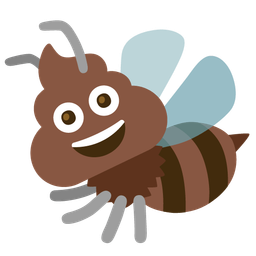 pile of poo and honeybee