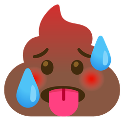 pile of poo and hot face