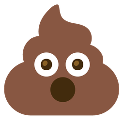 pile of poo and hushed face