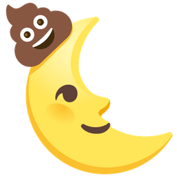 pile of poo and last quarter moon face