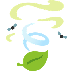 pile of poo and leaf fluttering in wind