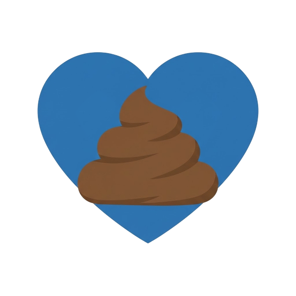 Pile of poo and Light blue heart