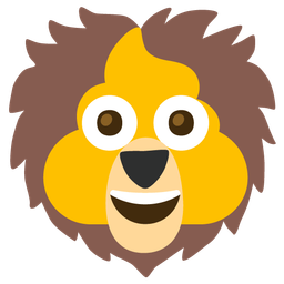 pile of poo and lion