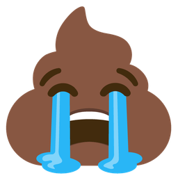 pile of poo and loudly crying face