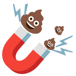 pile of poo and magnet