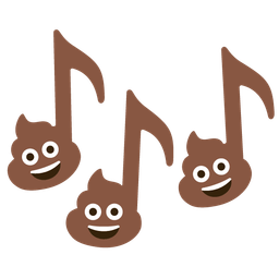 pile of poo and musical notes