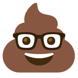 pile of poo and nerd face