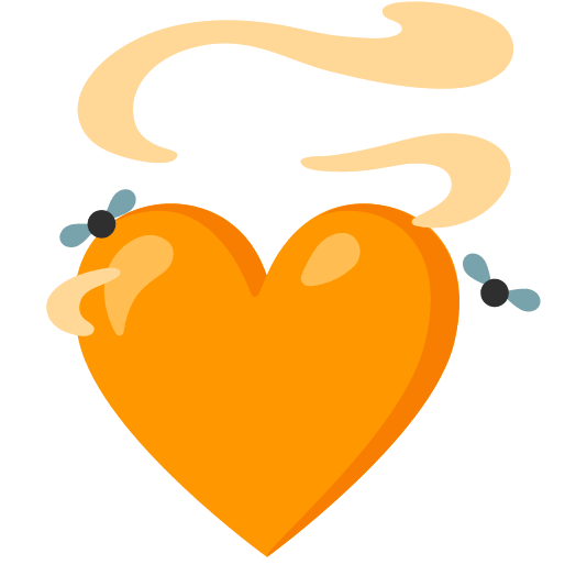 Pile of poo and Orange heart