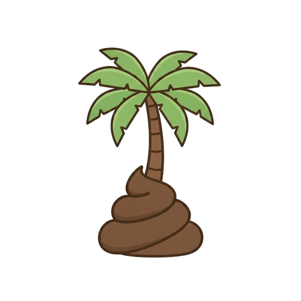Pile of poo and Palm tree
