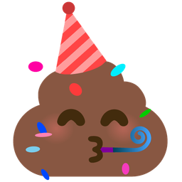 pile of poo and partying face