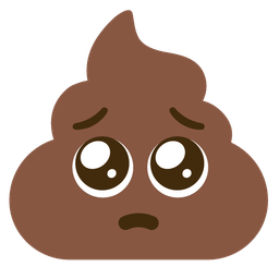 pile of poo and pleading face