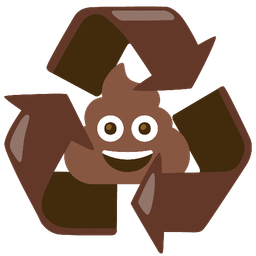 pile of poo and recycling symbol