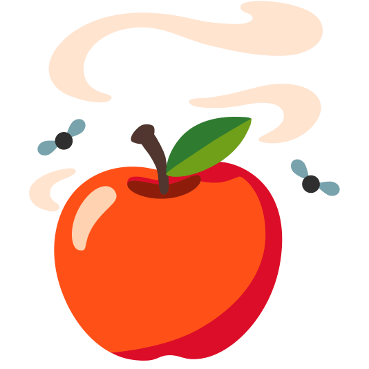 Pile of poo and Red apple