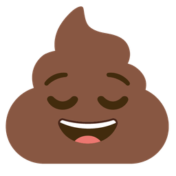 pile of poo and relieved face