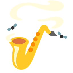 pile of poo and saxophone