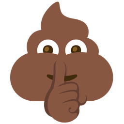 pile of poo and shushing face