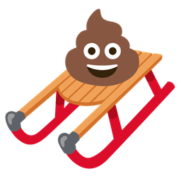 pile of poo and sled