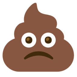 pile of poo and slightly frowning face