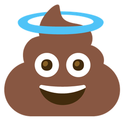 Pile of poo and Smiling face with halo